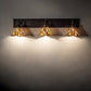 Meyda Lighting Delta 36" 3-Light Mahogany Bronze Vanity Light With Multi-Colored Jadestone Shade