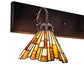 Meyda Lighting Delta 36" 3-Light Mahogany Bronze Vanity Light With Multi-Colored Jadestone Shade