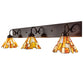 Meyda Lighting Delta 36" 3-Light Mahogany Bronze Vanity Light With Multi-Colored Jadestone Shade