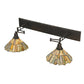 Meyda Lighting Delta 36-55" 2-Light Mahogany Bronze Swing Arm Wall Sconce With Multi-Colored Jadestone Shade