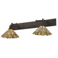 Meyda Lighting Delta 36-55" 2-Light Mahogany Bronze Swing Arm Wall Sconce With Multi-Colored Jadestone Shade