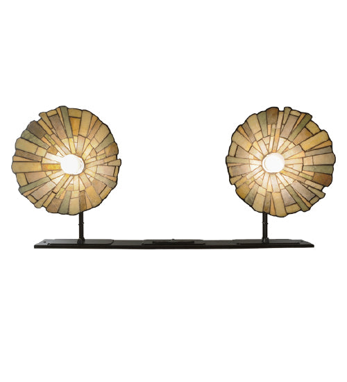 Meyda Lighting Delta 36-55" 2-Light Mahogany Bronze Swing Arm Wall Sconce With Multi-Colored Jadestone Shade