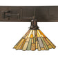 Meyda Lighting Delta 36-55" 2-Light Mahogany Bronze Swing Arm Wall Sconce With Multi-Colored Jadestone Shade