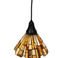Meyda Lighting Delta 38" Craftsman Brown Mini Pendant Light With Beige Jadestone Shade Glass