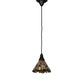Meyda Lighting Delta 38" Craftsman Brown Mini Pendant Light With Beige Jadestone Shade Glass