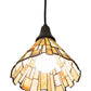 Meyda Lighting Delta 38" Craftsman Brown Mini Pendant Light With Beige Jadestone Shade Glass