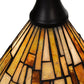 Meyda Lighting Delta 38" Craftsman Brown Mini Pendant Light With Beige Jadestone Shade Glass