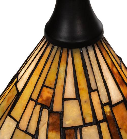 Meyda Lighting Delta 38" Craftsman Brown Mini Pendant Light With Beige Jadestone Shade Glass