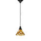 Meyda Lighting Delta 38" Craftsman Brown Mini Pendant Light With Beige Jadestone Shade Glass