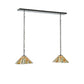 Meyda Lighting Delta 45" 2-Light Timeless Bronze Island Pendant Light With Beige Jadestone Shade Glass