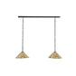 Meyda Lighting Delta 45" 2-Light Timeless Bronze Island Pendant Light With Beige Jadestone Shade Glass