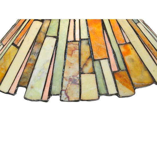 Meyda Lighting Delta 45" 2-Light Timeless Bronze Island Pendant Light With Beige Jadestone Shade Glass