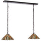 Meyda Lighting Delta 45" 2-Light Timeless Bronze Island Pendant Light With Beige Jadestone Shade Glass