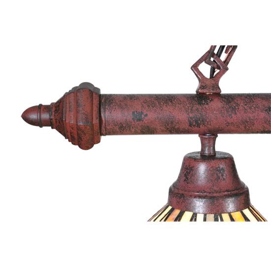 Meyda Lighting Delta 47" 3-Light Jadestone Island Pendant Light With Multi-Colored Shade Glass