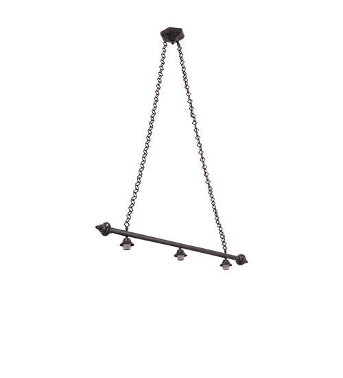 Meyda Lighting Delta 47" 3-Light Timeless Bronze Island Pendant Light With Multi-Colored Jadestone Shade