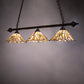 Meyda Lighting Delta 47" 3-Light Timeless Bronze Island Pendant Light With Multi-Colored Jadestone Shade