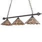 Meyda Lighting Delta 47" 3-Light Timeless Bronze Island Pendant Light With Multi-Colored Jadestone Shade