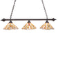 Meyda Lighting Delta 47" 3-Light Timeless Bronze Island Pendant Light With Multi-Colored Jadestone Shade