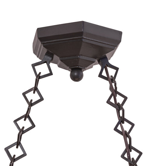 Meyda Lighting Delta 47" 3-Light Timeless Bronze Island Pendant Light With Multi-Colored Jadestone Shade