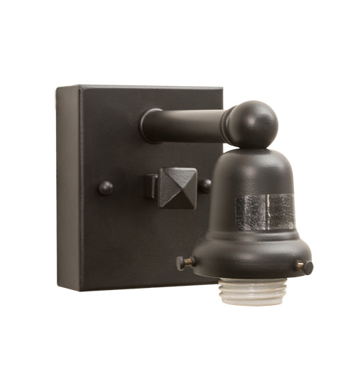 Meyda Lighting Delta 5" Solar Black Wall Sconce With Multi-Colored Jadestone Shade