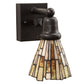 Meyda Lighting Delta 5" Solar Black Wall Sconce With Multi-Colored Jadestone Shade