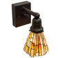 Meyda Lighting Delta 5" Solar Black Wall Sconce With Multi-Colored Jadestone Shade