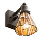 Meyda Lighting Delta 5" Solar Black Wall Sconce With Multi-Colored Jadestone Shade