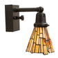 Meyda Lighting Delta 5" Solar Black Wall Sconce With Multi-Colored Jadestone Shade