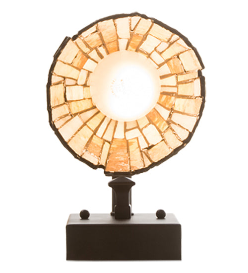Meyda Lighting Delta 5" Solar Black Wall Sconce With Multi-Colored Jadestone Shade
