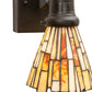 Meyda Lighting Delta 5" Solar Black Wall Sconce With Multi-Colored Jadestone Shade