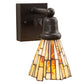 Meyda Lighting Delta 5" Solar Black Wall Sconce With Multi-Colored Jadestone Shade