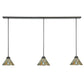Meyda Lighting Delta 50" 3-Light Timeless Bronze Island Pendant Light With Beige Jadestone Shade Glass