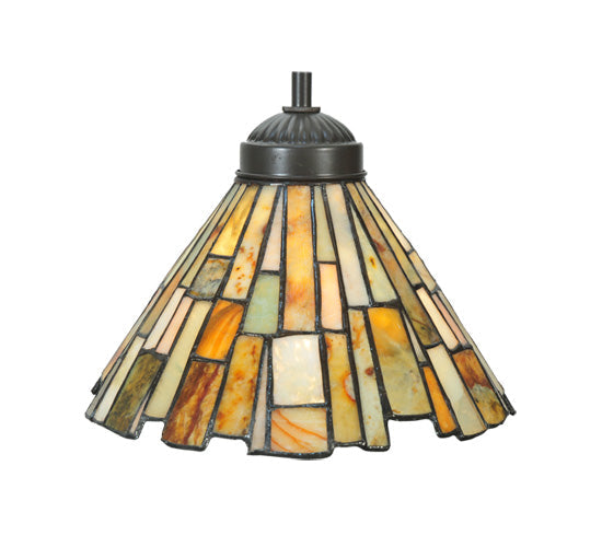 Meyda Lighting Delta 50" 3-Light Timeless Bronze Island Pendant Light With Beige Jadestone Shade Glass