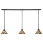 Meyda Lighting Delta 50" 3-Light Timeless Bronze Island Pendant Light With Beige Jadestone Shade Glass