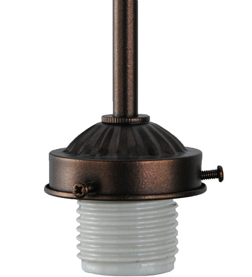 Meyda Lighting Delta 51" 3-Light Mahogany Bronze Island Pendant Light With Multi-Colored Jadestone Shade