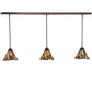 Meyda Lighting Delta 51" 3-Light Mahogany Bronze Island Pendant Light With Multi-Colored Jadestone Shade