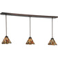 Meyda Lighting Delta 51" 3-Light Mahogany Bronze Island Pendant Light With Multi-Colored Jadestone Shade