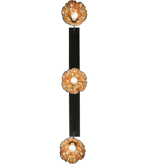 Meyda Lighting Delta 51" 3-Light Mahogany Bronze Island Pendant Light With Multi-Colored Jadestone Shade