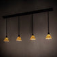 Meyda Lighting Delta 74" Copper Vein Island Pendant Light With Multi-Colored Jadestone Shade