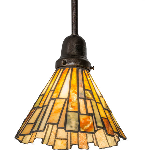 Meyda Lighting Delta 74" Copper Vein Island Pendant Light With Multi-Colored Jadestone Shade