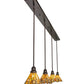 Meyda Lighting Delta 74" Copper Vein Island Pendant Light With Multi-Colored Jadestone Shade