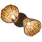 Meyda Lighting Delta 8-16" 2-Light Oil Rubbed Bronze Flush Mount Light With Beige Jadestone Shade