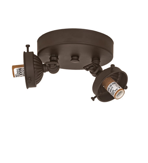 Meyda Lighting Delta 8-16" 2-Light Oil Rubbed Bronze Flush Mount Light With Beige Jadestone Shade