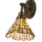 Meyda Lighting Delta 8" Antique Brass Wall Sconce With Multi-Colored Jadestone Shade