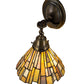 Meyda Lighting Delta 8" Antique Brass Wall Sconce With Multi-Colored Jadestone Shade