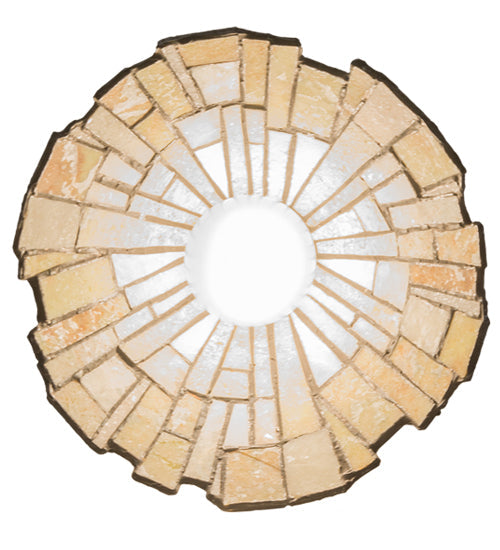 Meyda Lighting Delta 8" Antique Brass Wall Sconce With Multi-Colored Jadestone Shade