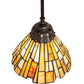 Meyda Lighting Delta 8" Mahogany Bronze Mini Pendant Light With Beige & Honey Amber Jadestone Shade Glass