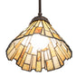 Meyda Lighting Delta 8" Mahogany Bronze Mini Pendant Light With Beige & Honey Amber Jadestone Shade Glass