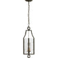 Meyda Lighting Delta 8" Oil Rubbed Bronze Pendant Light With Frosted Clear Shade Glass