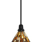 Meyda Lighting Delta 8" Solar Black Mini Pendant Light With Multi-Colored Jadestone Shade
